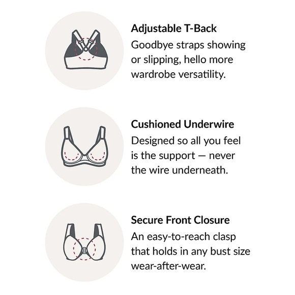 Glamorise WonderWire Front Closure T-back Bra - Sz 40F US / 40E UK - Picture 7 of 8